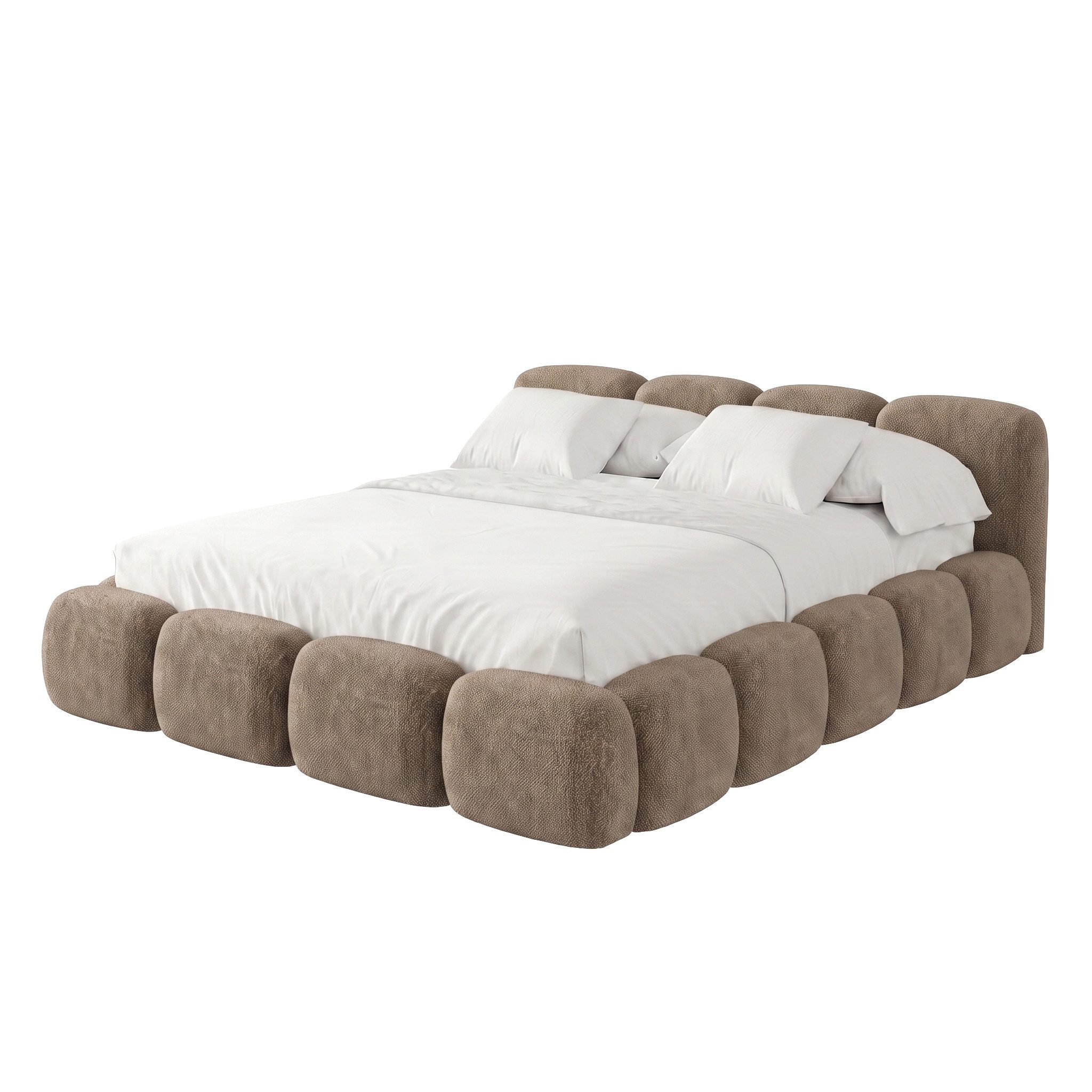 Muffo Polsterbett SUENO Metalllattenrost, Bettkasten, Chenille-Stoff (Ein Doppelbett 140x200 / 160x200 / 180x200 / 200x200 cm), mit Kopfteil Frei Verwendungsste – Bild 4 von 5