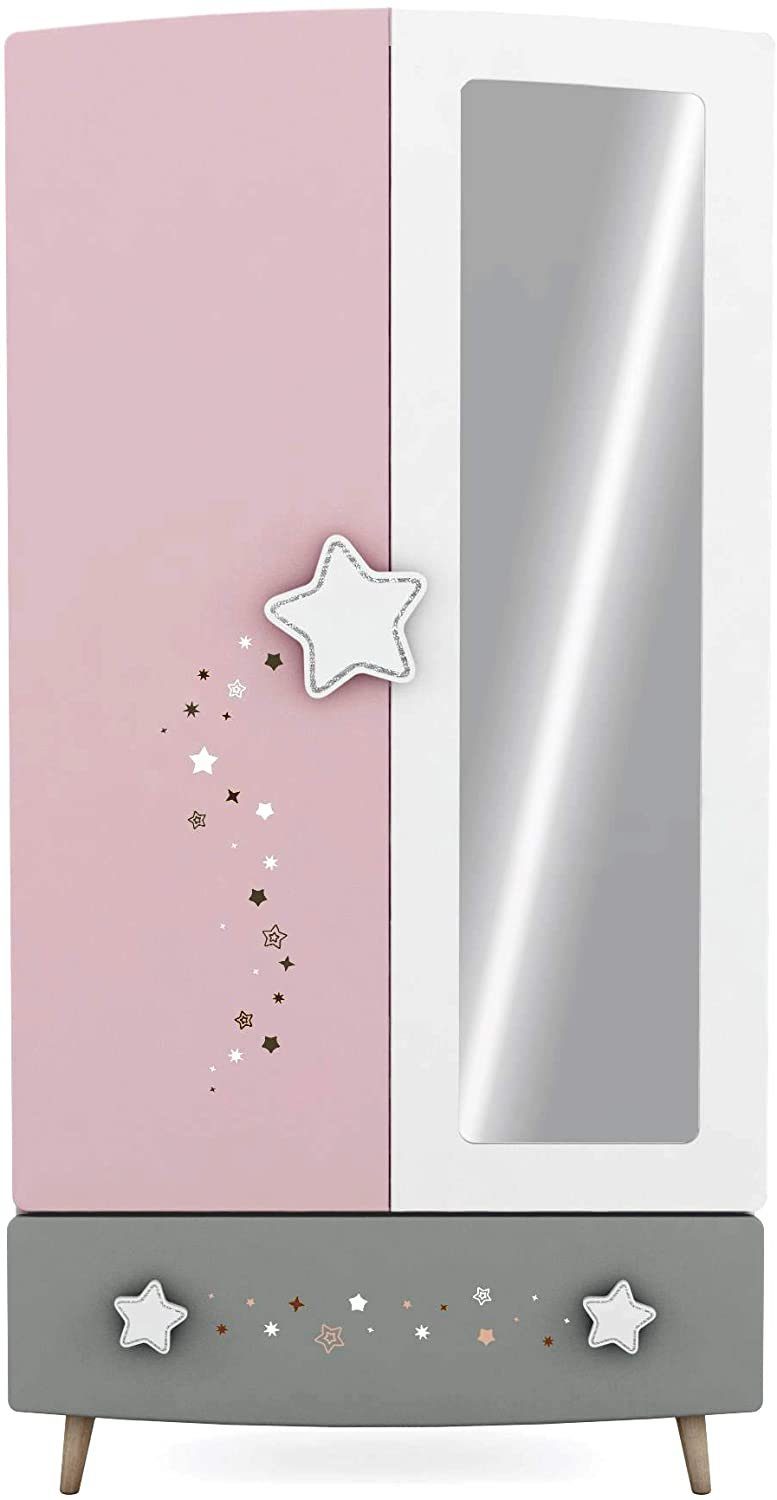 habeig Kleiderschrank Kleiderschrank Himmelssterne #441 rosa/weiß Mädchen K günstig online kaufen