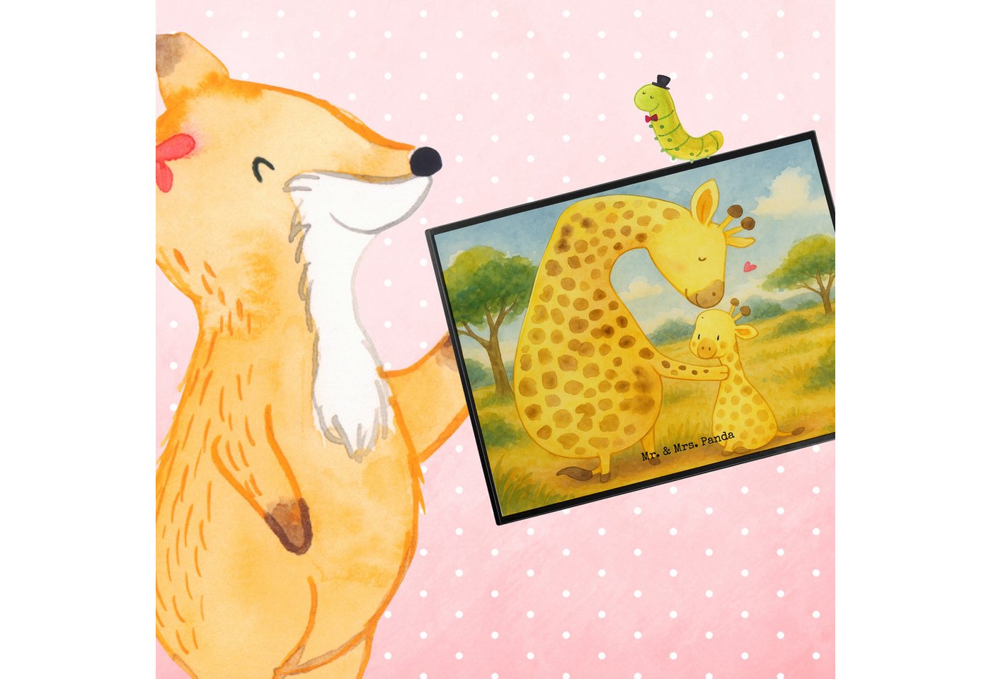 Thumbnail - Mr. & Mrs. Panda Schreibtischunterlage Giraffe Kind Design - Weiß - Geschenk, Büroartikel, Afrika, Tochter, (Packung, 1 ...