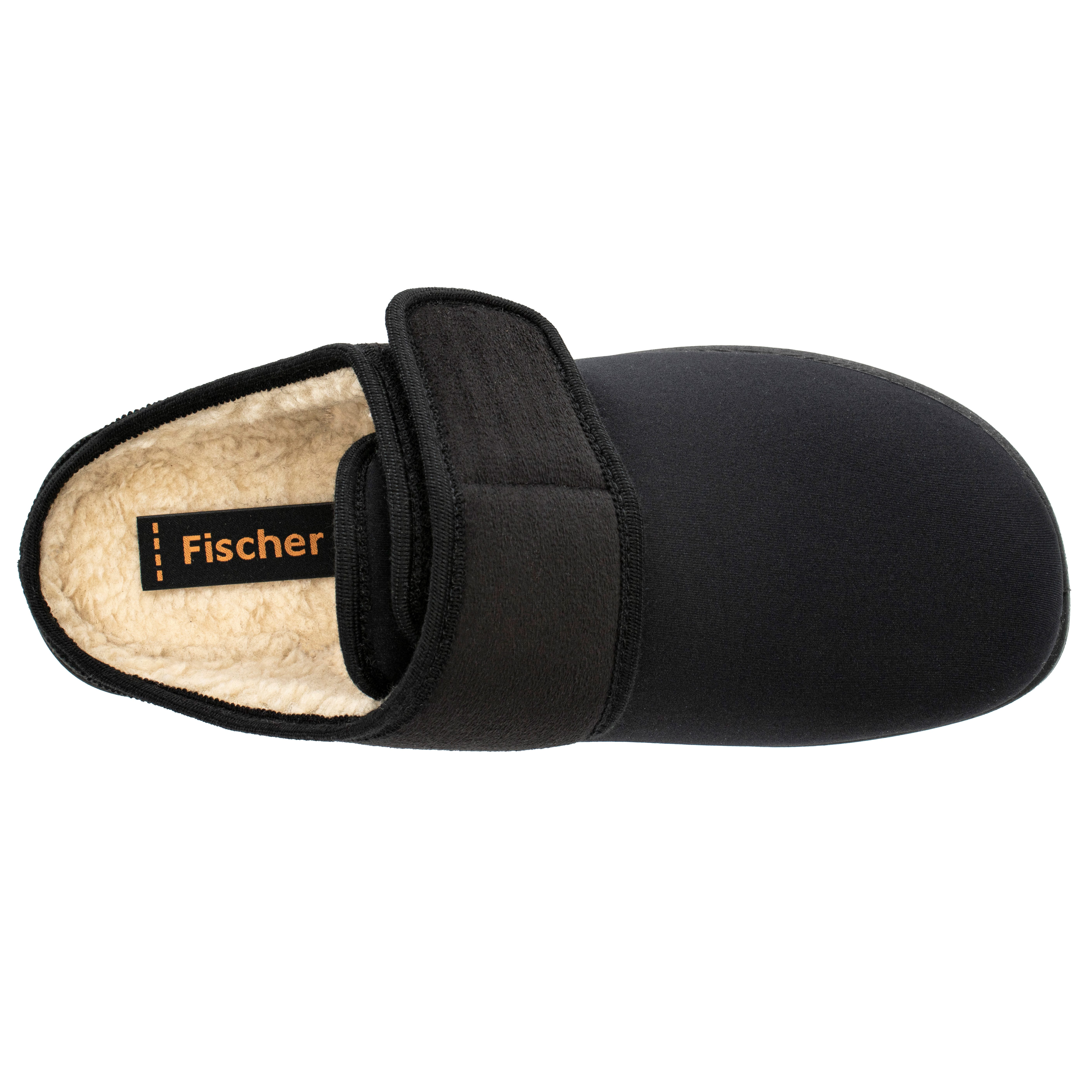 Fischer-Markenschuh Cornelius Pantoffel aus Stretchmaterial/Velour, mit Warmfutter, Weite L