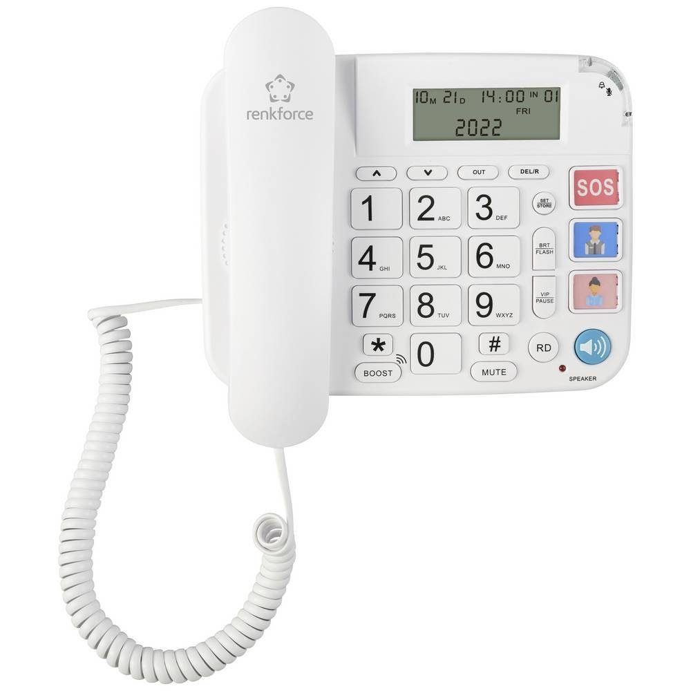 (Freisprechen) Anruferanzeige mit Telefon Kabelgebundenes Renkforce Telefon