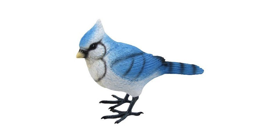 Figurendiscounter Gartenfigur Dekofigur Vogel 10,5 x 13 cm blau weiß