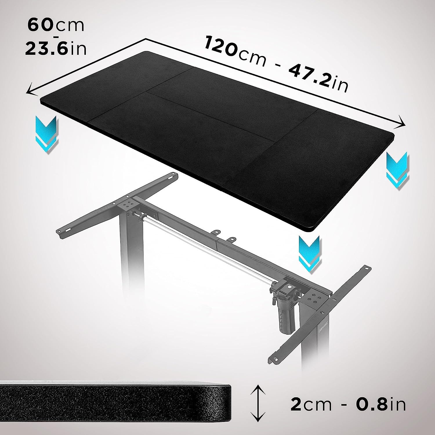 Duronic Schreibtischplatte, TT120 BK Schreibtisch, Tischplatte, Home-Office Schreibtischplatte