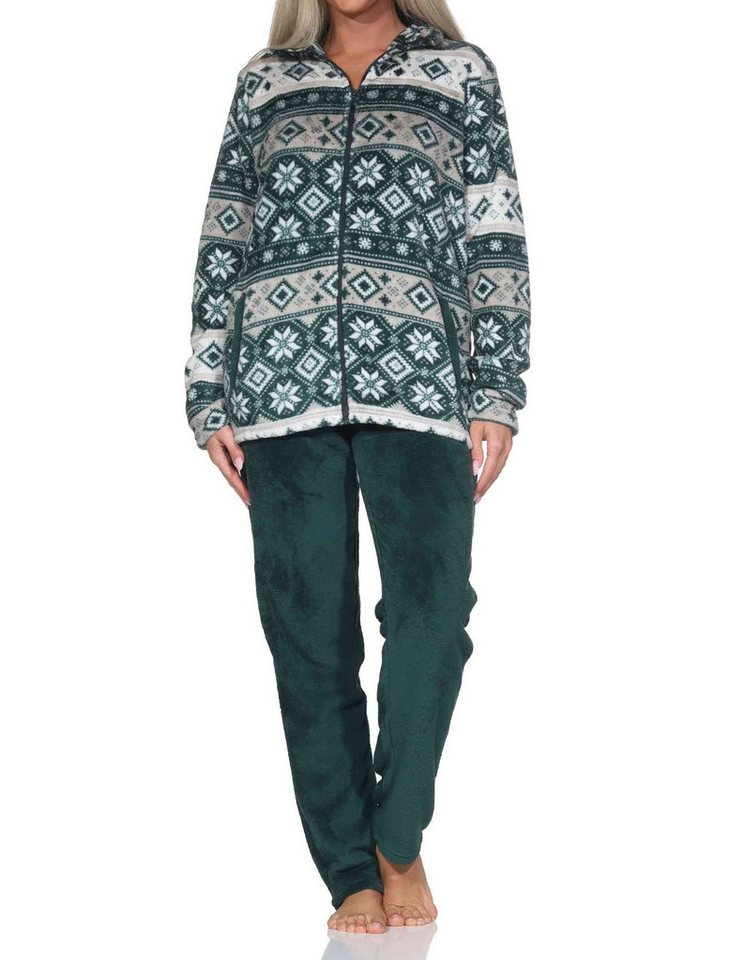 Normann Relaxanzug Normann Damen Hausanzug Freizeitanzug aus Coralfleece Freizeitanzug