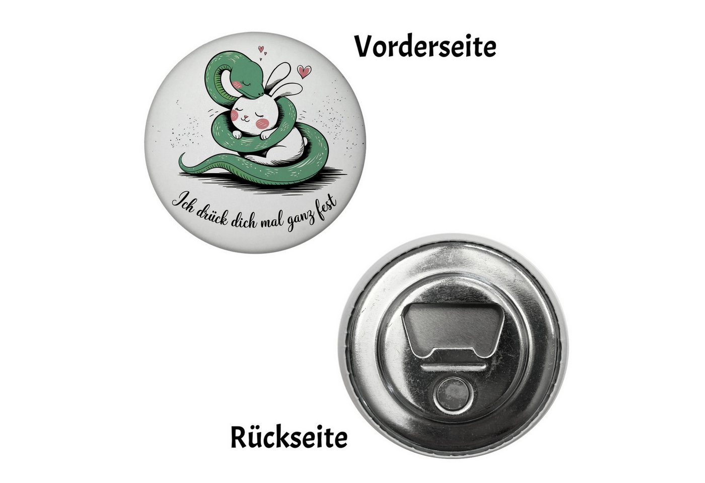 Thumbnail - speecheese Magnet Schlange und Kaninchen Ich drück dich fest Magnet mit Flaschenöffner