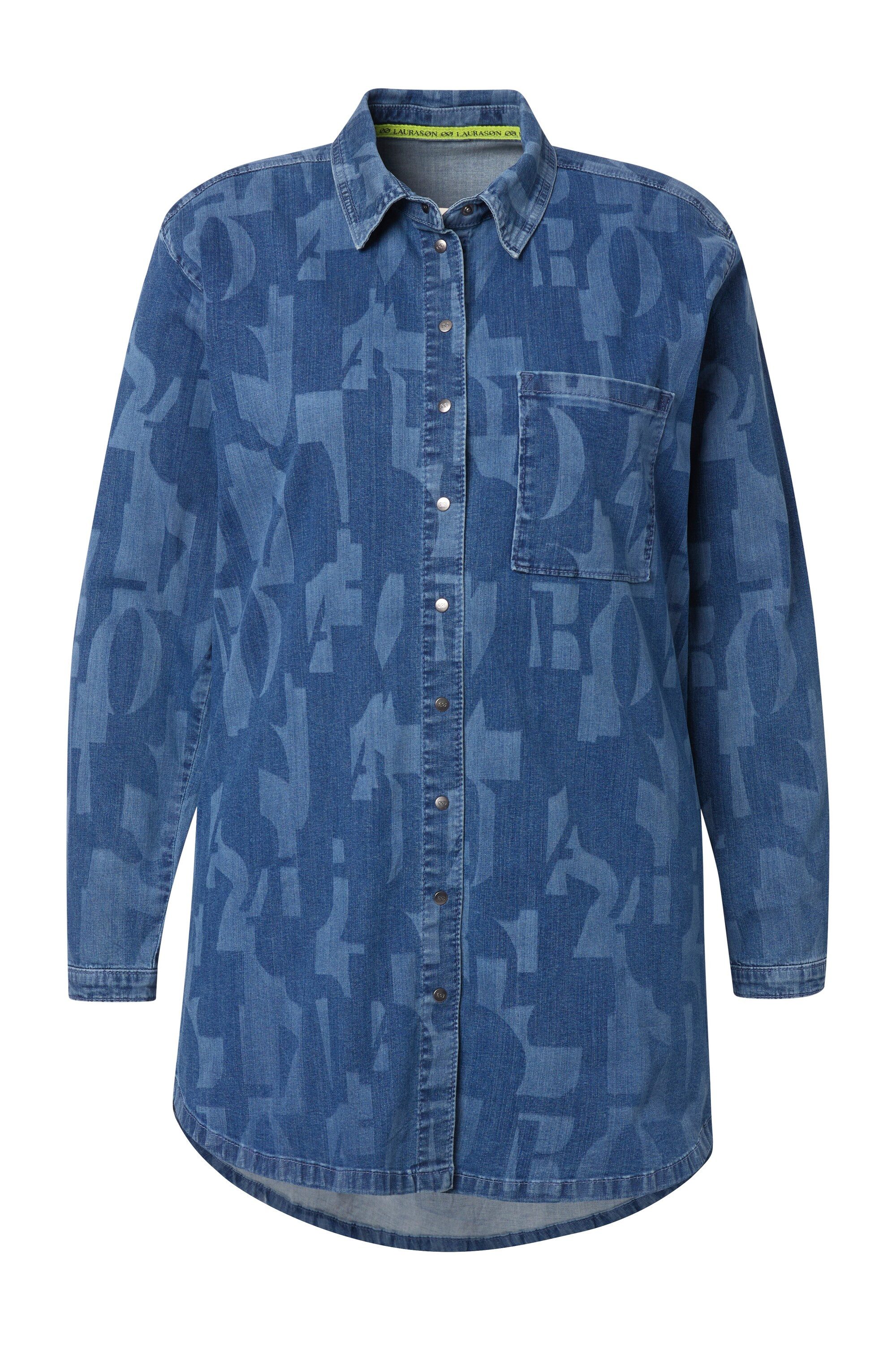 Laurasøn Hemdbluse Hemdjacke Langarm Laserdruck günstig online kaufen