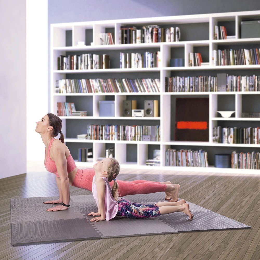 HMS Premium Fitnessmatte Puzzlematte Unterlegmatte (Spar-Set, 9-St., 9 Elemente), Elemente lassen sich einfach verbinden und individuell anpassen