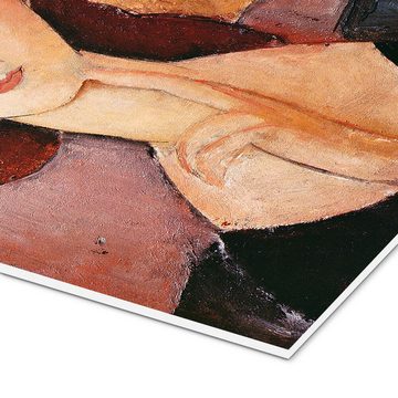 Posterlounge Forex-Bild Amedeo Modigliani, Jeanne Hebuterne mit einem großen Hut, Wohnzimmer Malerei
