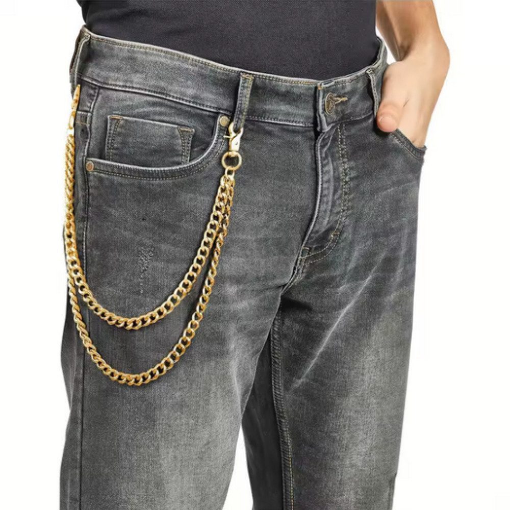 Ware aus aller Welt Hosenkette Zweireihige Schlüsselkette Brieftasche Kette Biker Trucker Punk Kette, (1-tlg)