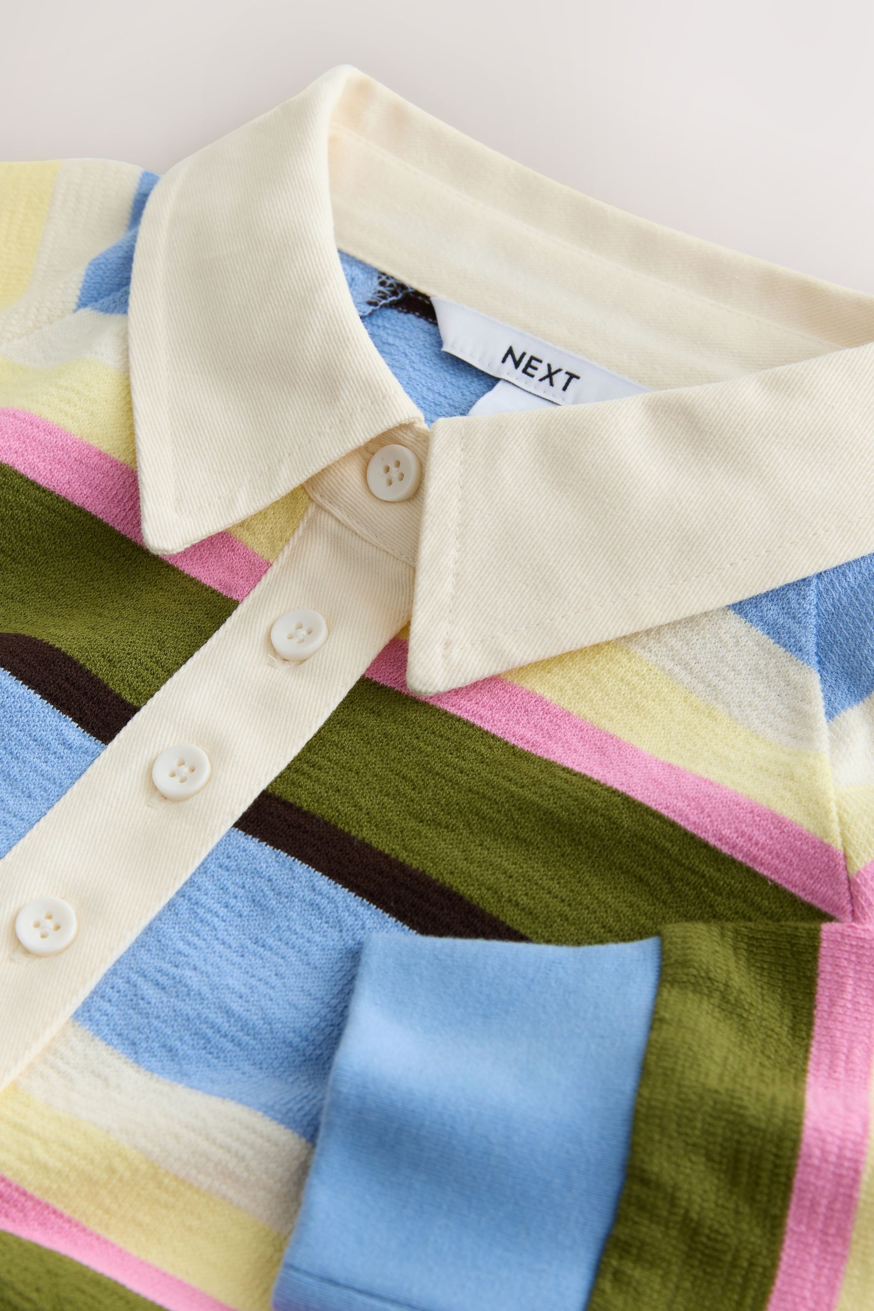 Next Rugbyshirt Polopullover mit Rugbystreifen und Henleykragen (1-tlg)