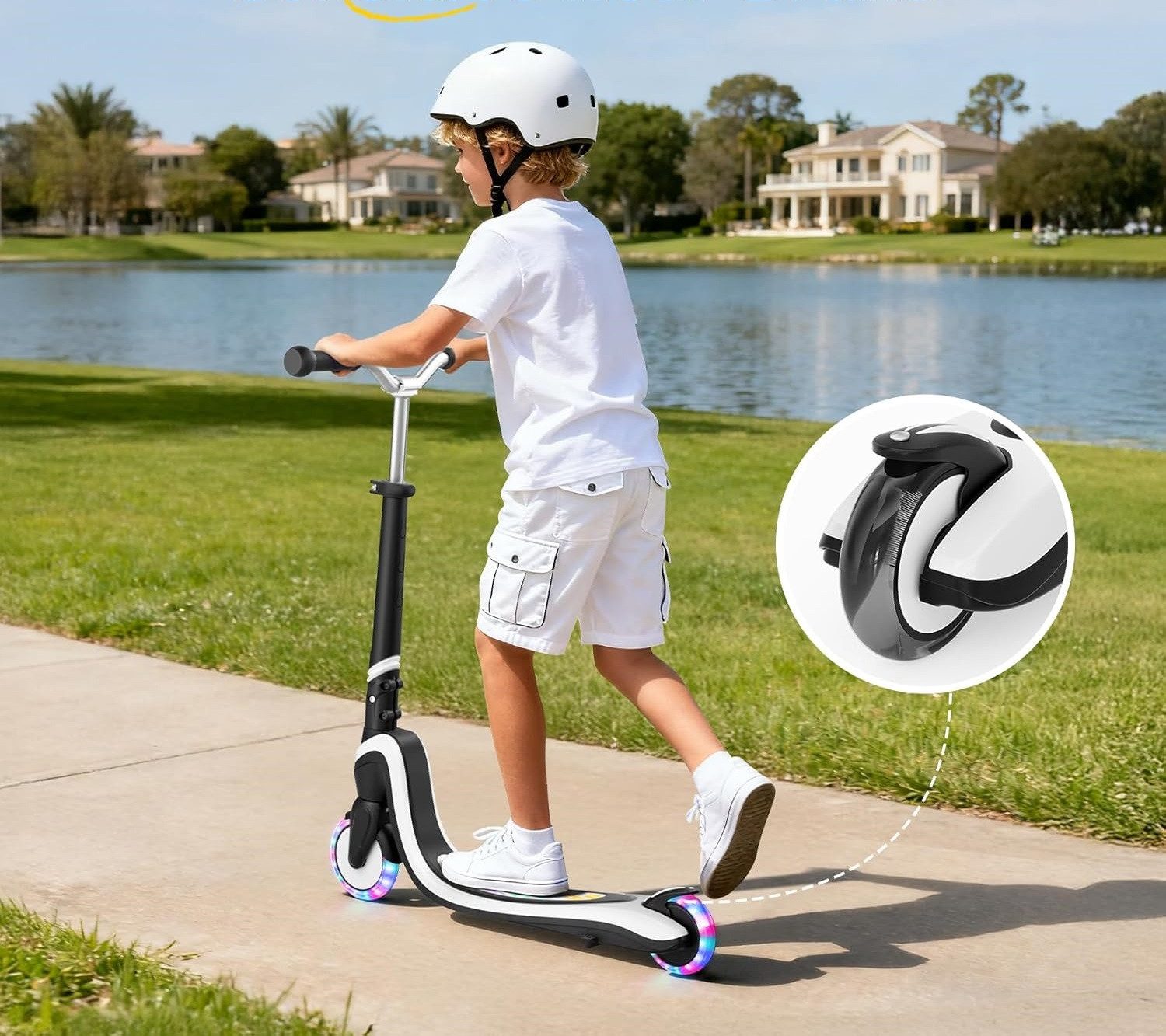 TONBUX Scooter Kinderroller mit coolem beleuchteten Brett und PU-Rädern – Bild 5 von 5