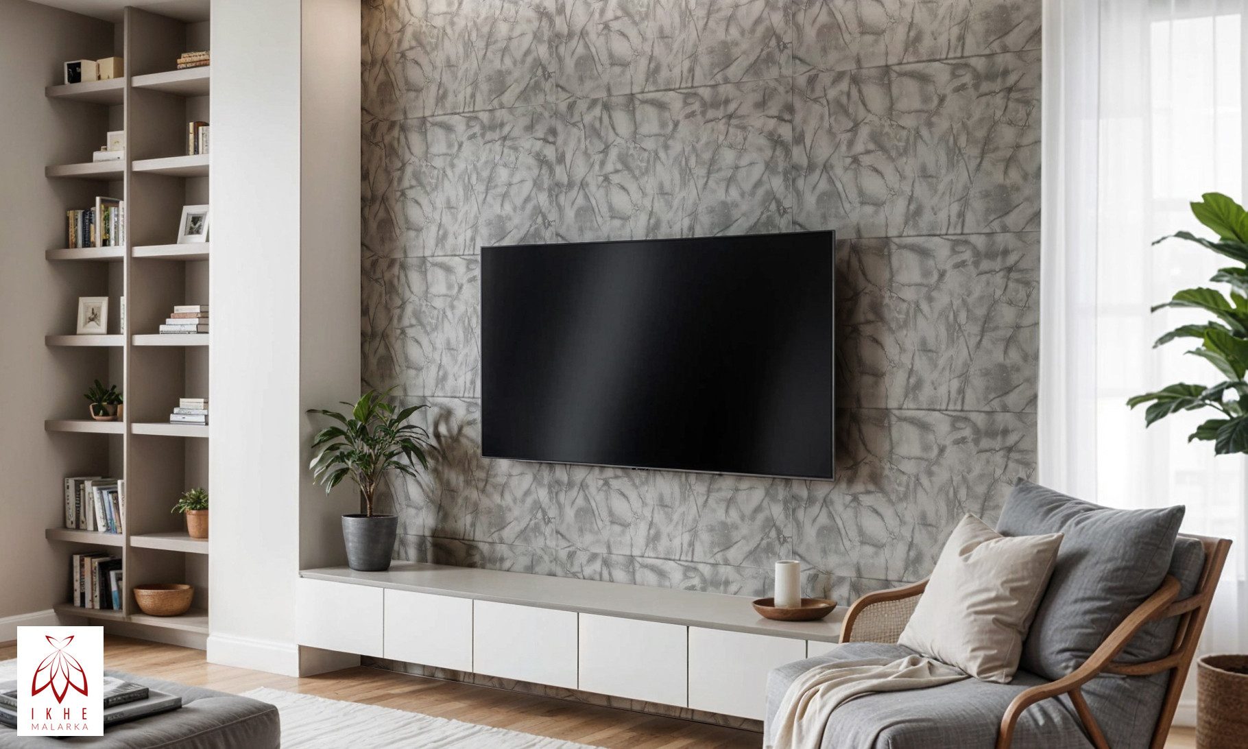 IKHEMalarka 3D Wandpaneel Betonoptik Marmor Ziegel aus Polystyrol Styropor XPS, BxL: 50,00x100,00 cm, 0,50 qm, (1 Stück, 0,5m) Deckenpaneelen - 3mm dick - 100x50cm
