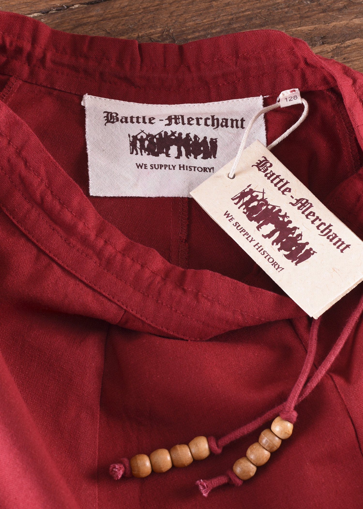 Battle Merchant Ritter-Kostüm Kinder Mittelalter-Rock Lucia, weit ausgestellt, rot, Gr. 128