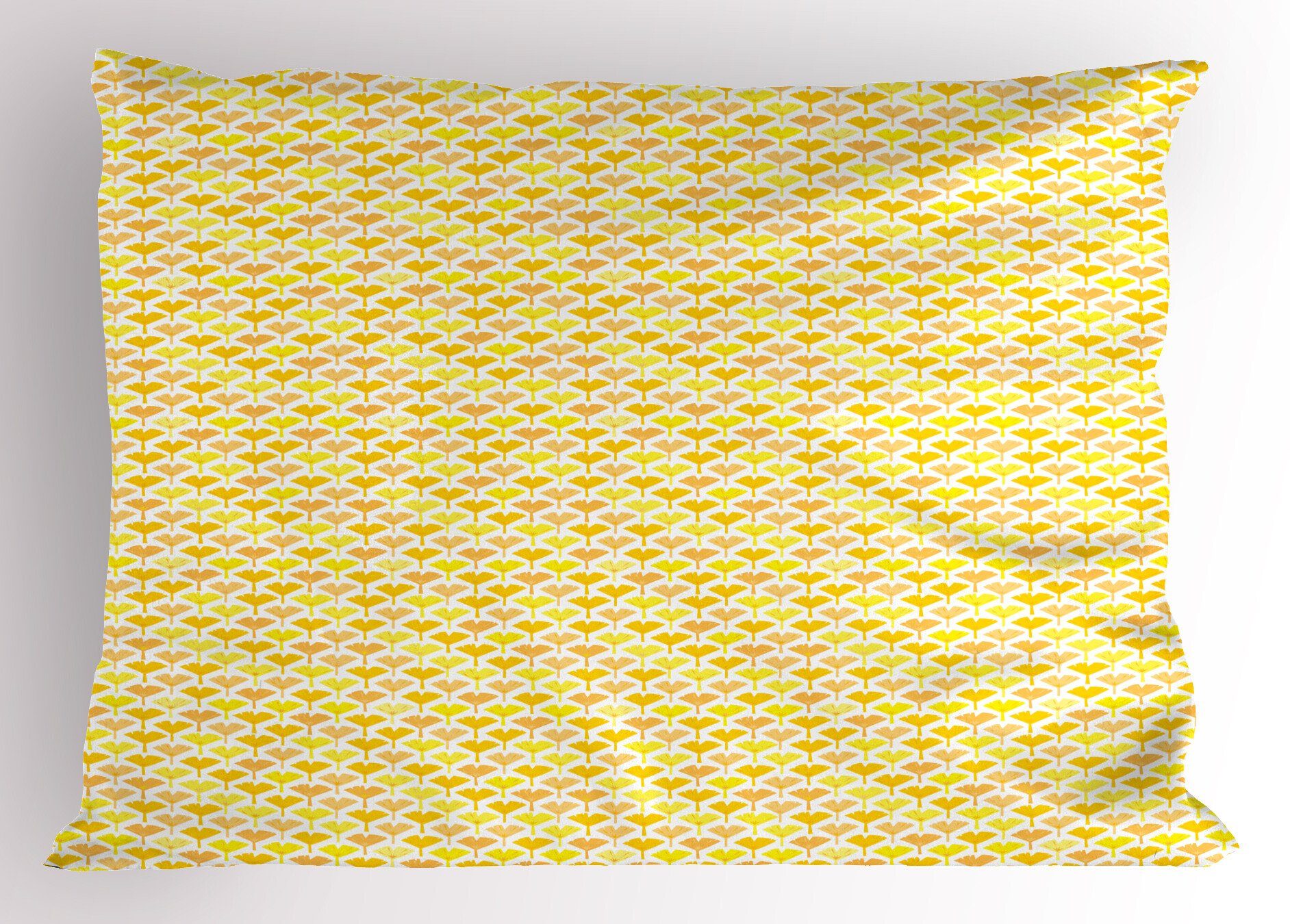 Kissenbezüge Dekorativer Standard King Size Gedruckter Kissenbezug, Abakuhaus (1 Stück), Gelb und Weiß Ginkgo-Blätter Nut