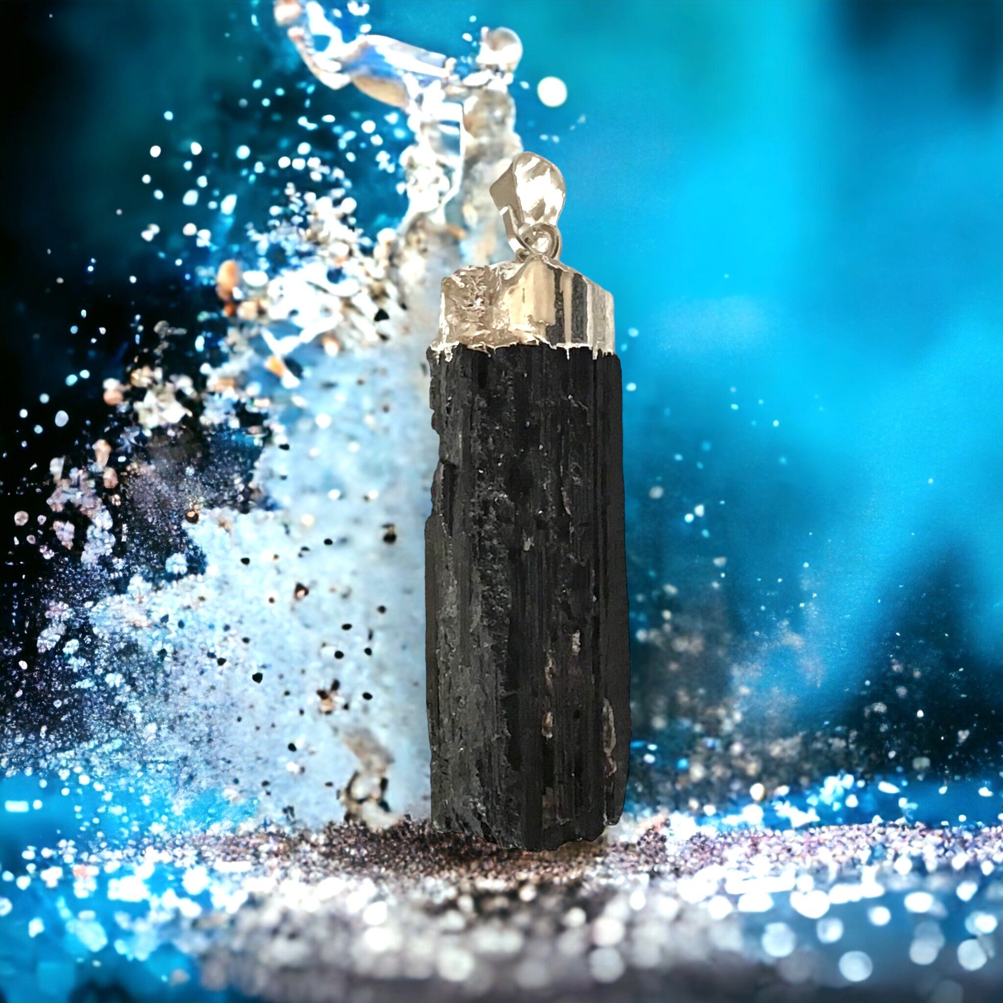 Steinfixx® Amulett Set Silberner Turmalin (Schörl) Schutzanhänger - natürli günstig online kaufen