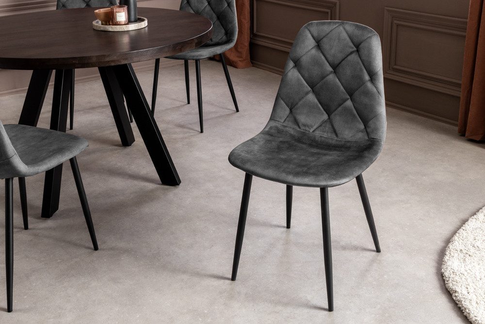 riess-ambiente Esszimmerstuhl GLAMM anthrazit/schwarz - Samt, Metallbeine, günstig online kaufen