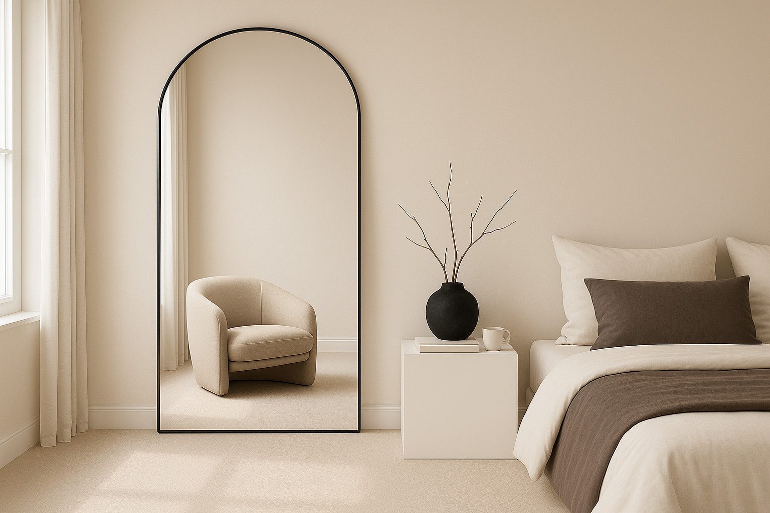 BOURGH Ganzkörperspiegel ONIRIQUE 190 x 110cm gebogener Standspiegel - Anle günstig online kaufen