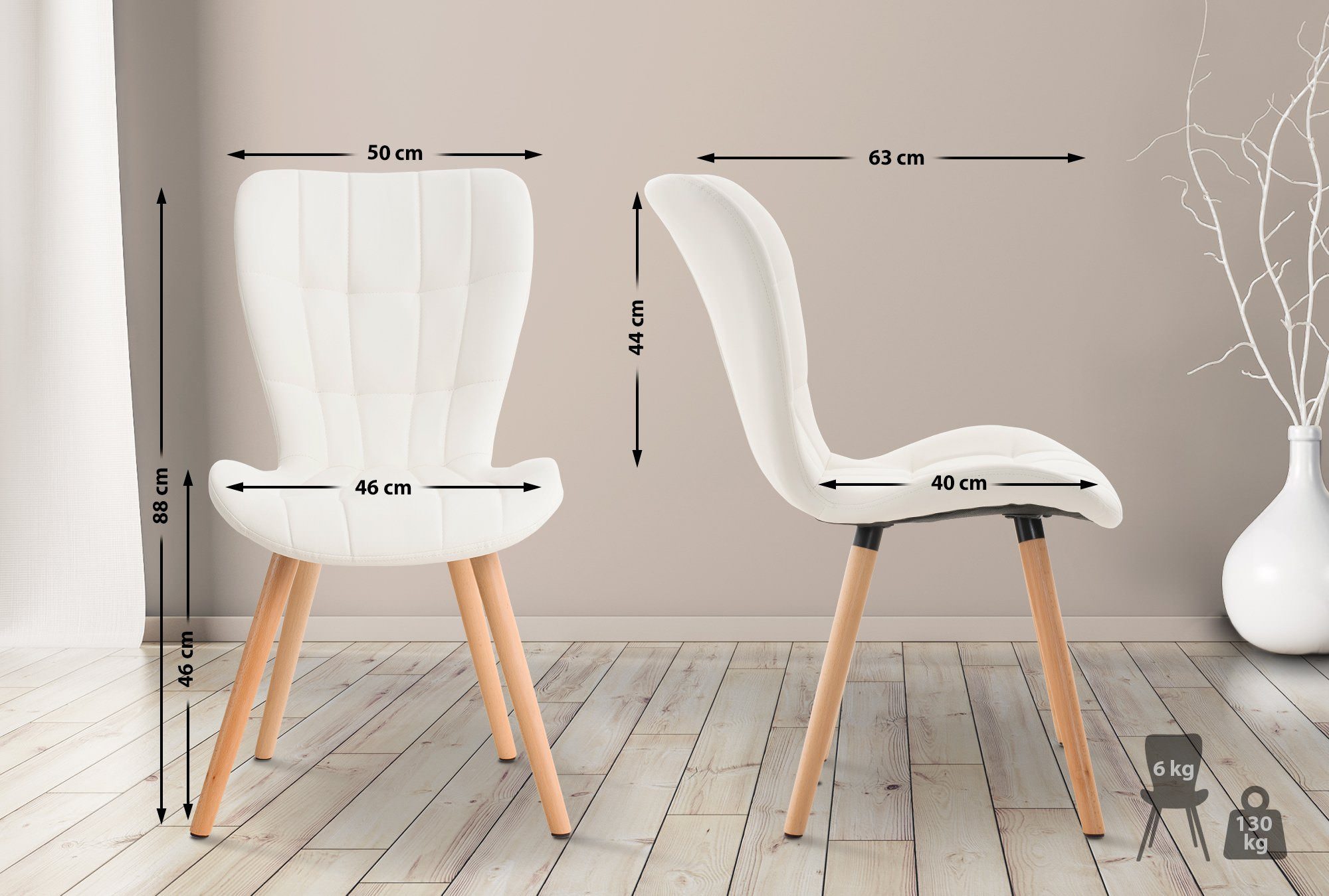 CLP Esszimmerstuhl Elda (2er Set), Samt, günstig online kaufen