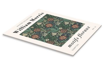 Posterlounge Acrylglasbild William Morris, Motifs Floraux - Compton, Schlafzimmer Vintage Grafikdesign