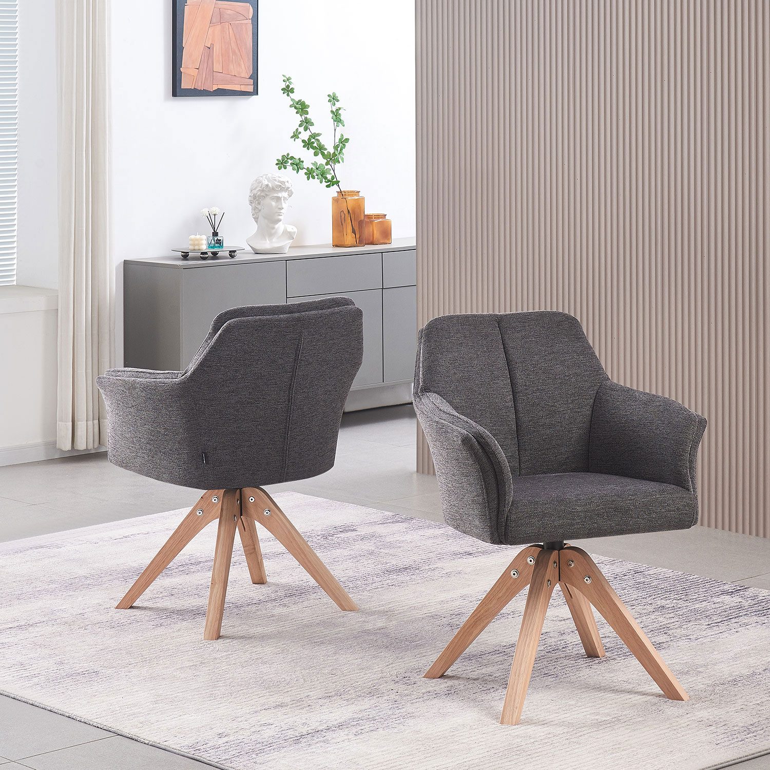 B&D home Polsterstuhl DAISY (1 St), drehbar, gepolstert mit Armlehnen, Holz günstig online kaufen