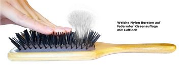 Haarwerkstatt Haarbürste Profi Haarbürste für Damen & Herren - Die optimale Holzbürste für Ihr Haar, Die weichen Borsten vereinfachen das Durchkämmen und Entwirren der Haare