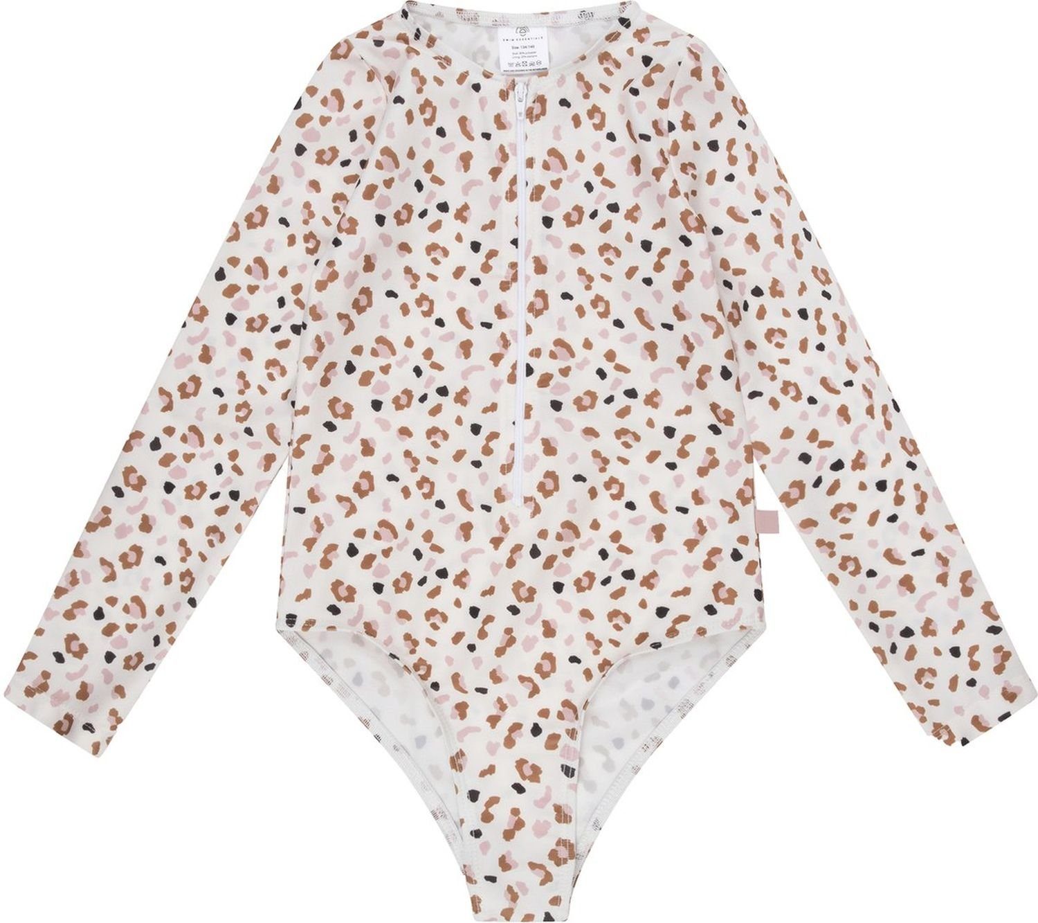 weiß/khaki Langarm-UV-Badeanzug, Leoparden Swim für Essentials Mädchen Swim Essentials Badeanzug