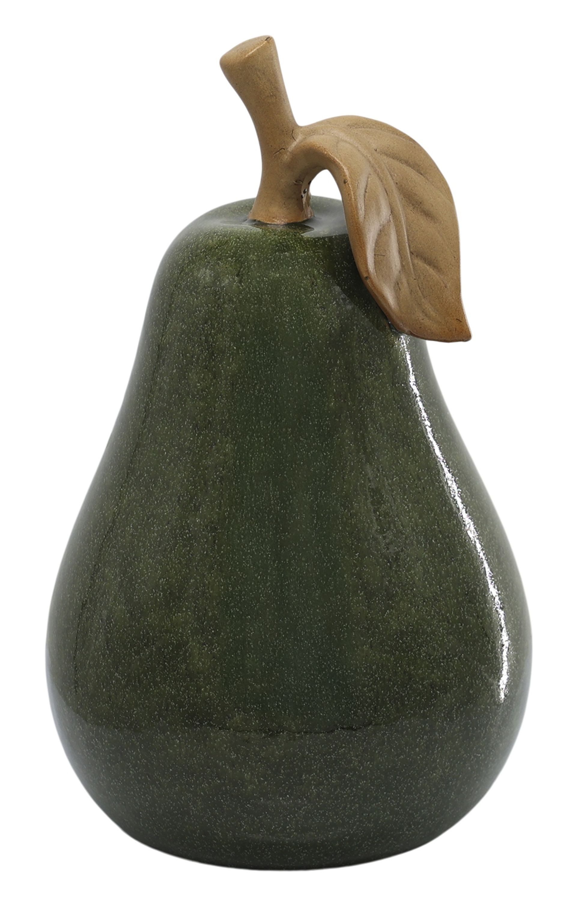 Chic Antique Dekoobjekt Chic Antique - Dekofigur Birne Deko Obst H28/D17,5 cm Keramik Moos
