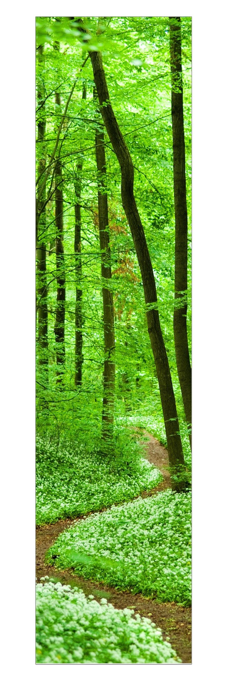 Bilderdepot24 Schiebegardine modern Flächenvorhang blickdicht Romantischer Waldweg (1 St), halbtransparent, Wohnzimmer große Flächengardine lichtdurchlässig für Klemm-System