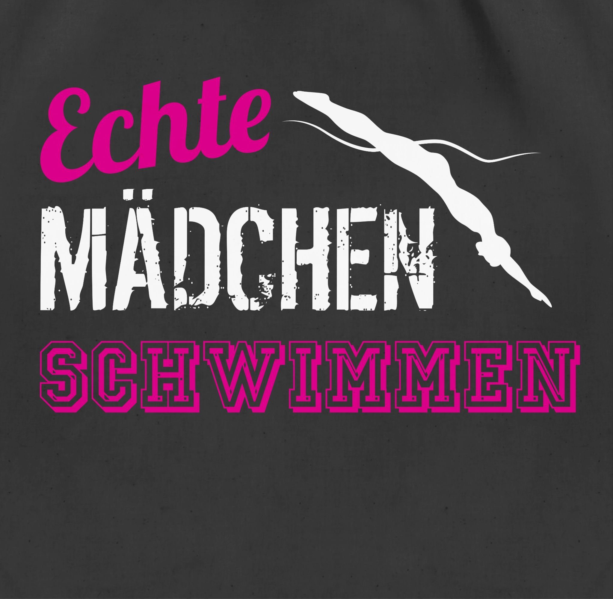 Shirtracer Turnbeutel Echte Mädchen schwimmen, Wassersport Zubehör & Bekleidung