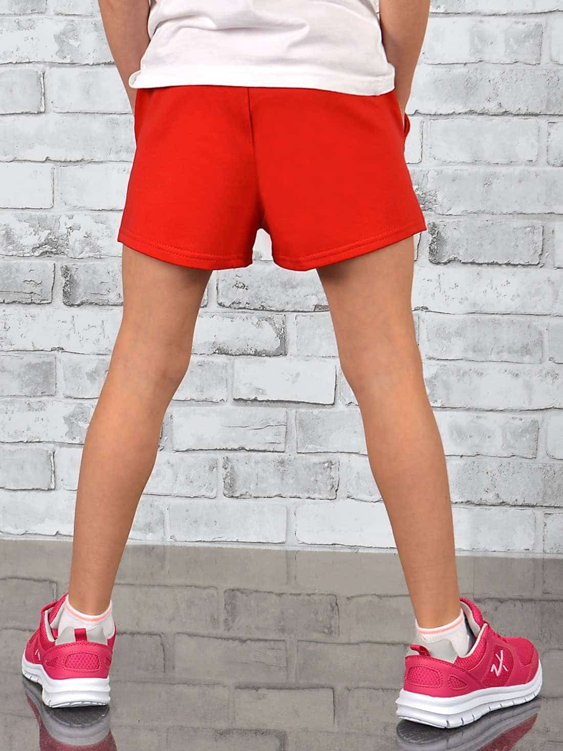 Strandshorts Shorts KMISSO Mädchen Unifarben (1-tlg) Rot