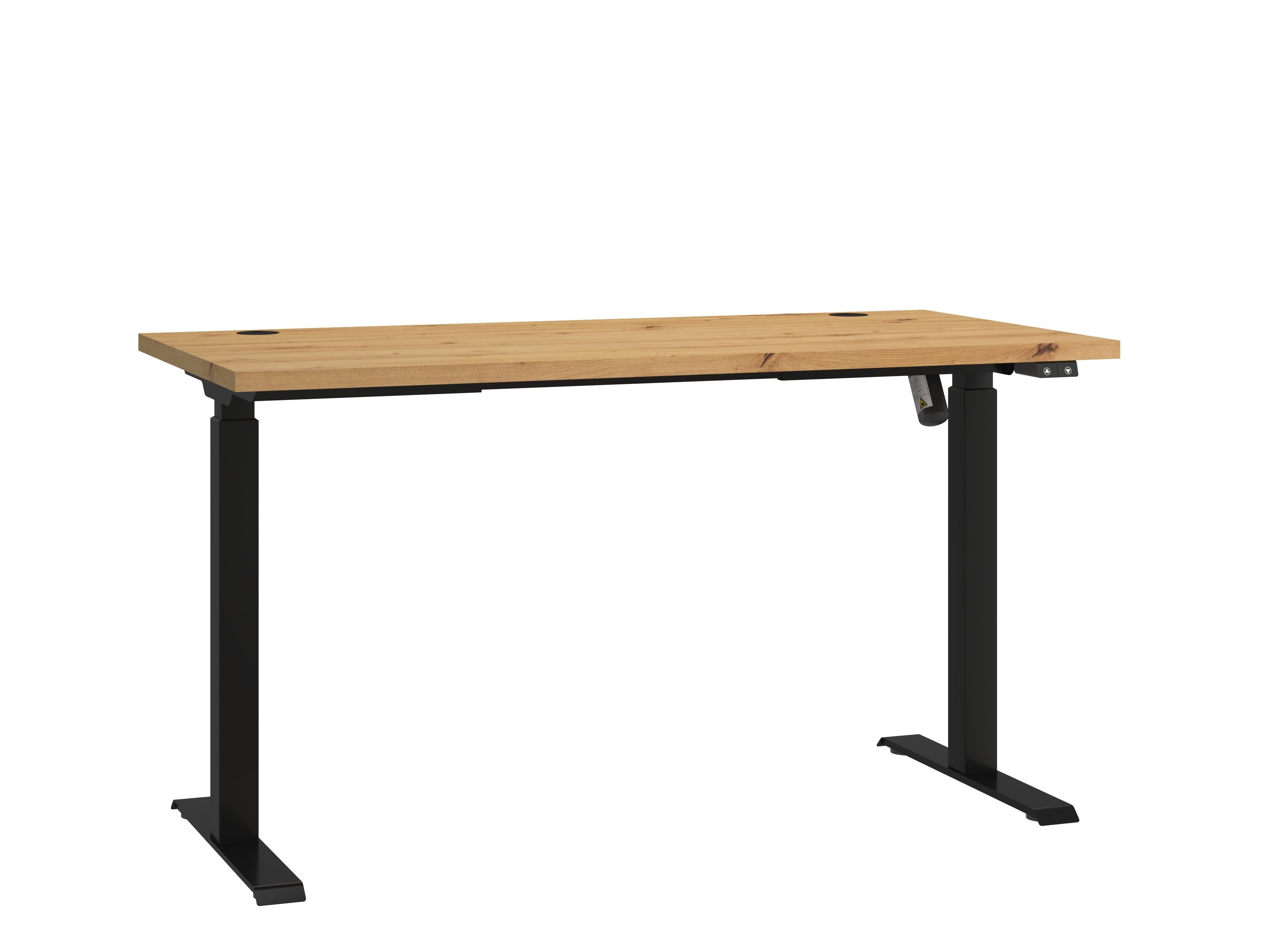 Furnix Schreibtisch MOLUKI 151 mit Steuermodul höhenverstellbar 70-118 cm Büro-Tisch, Stehschreibtisch-Funktion Eiche Artisan