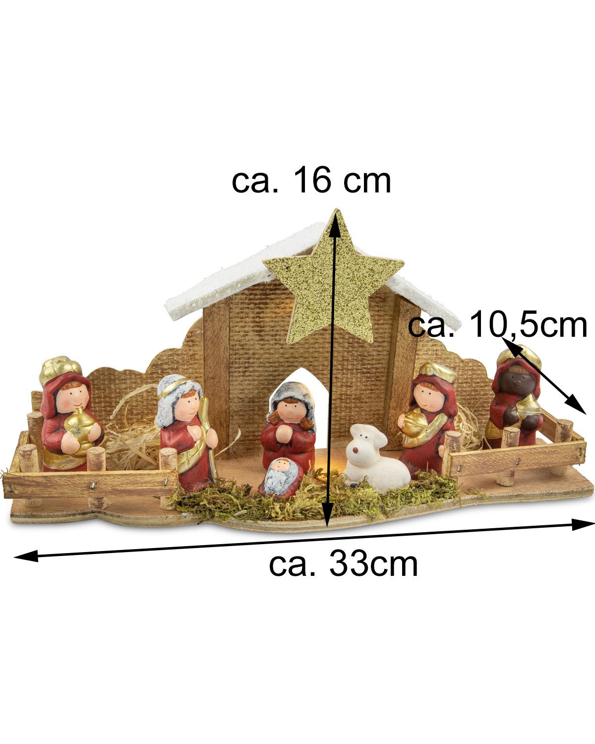 RIFFELMACHER & WEINBERGER Krippen-Zubehör Kinderkrippe Weihnachtskrippe mit LED Beleuchtung