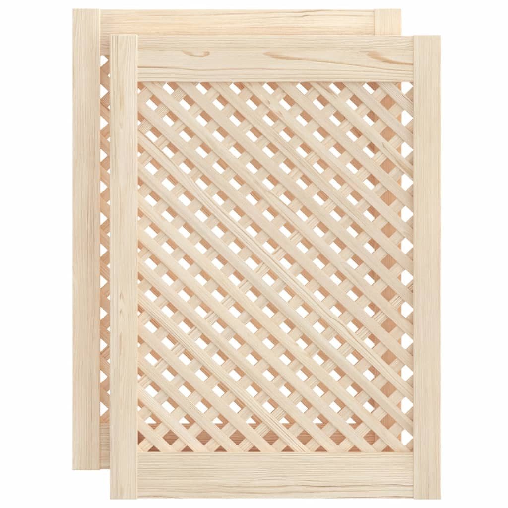 vidaXL Schranktür, Türen 2 Stk. Gitterdesign 49,5x69 cm Massivholz Kiefer