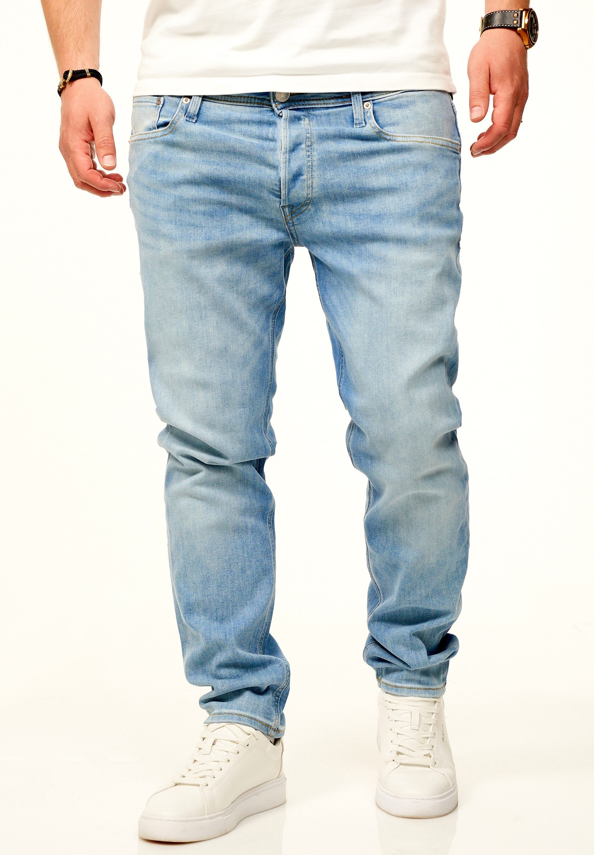 Jack & Jones Tapered-fit-Jeans MIKE ARIS Original Denim Hose mit Stretch Herren Jeans mit Comfort Fit Passform