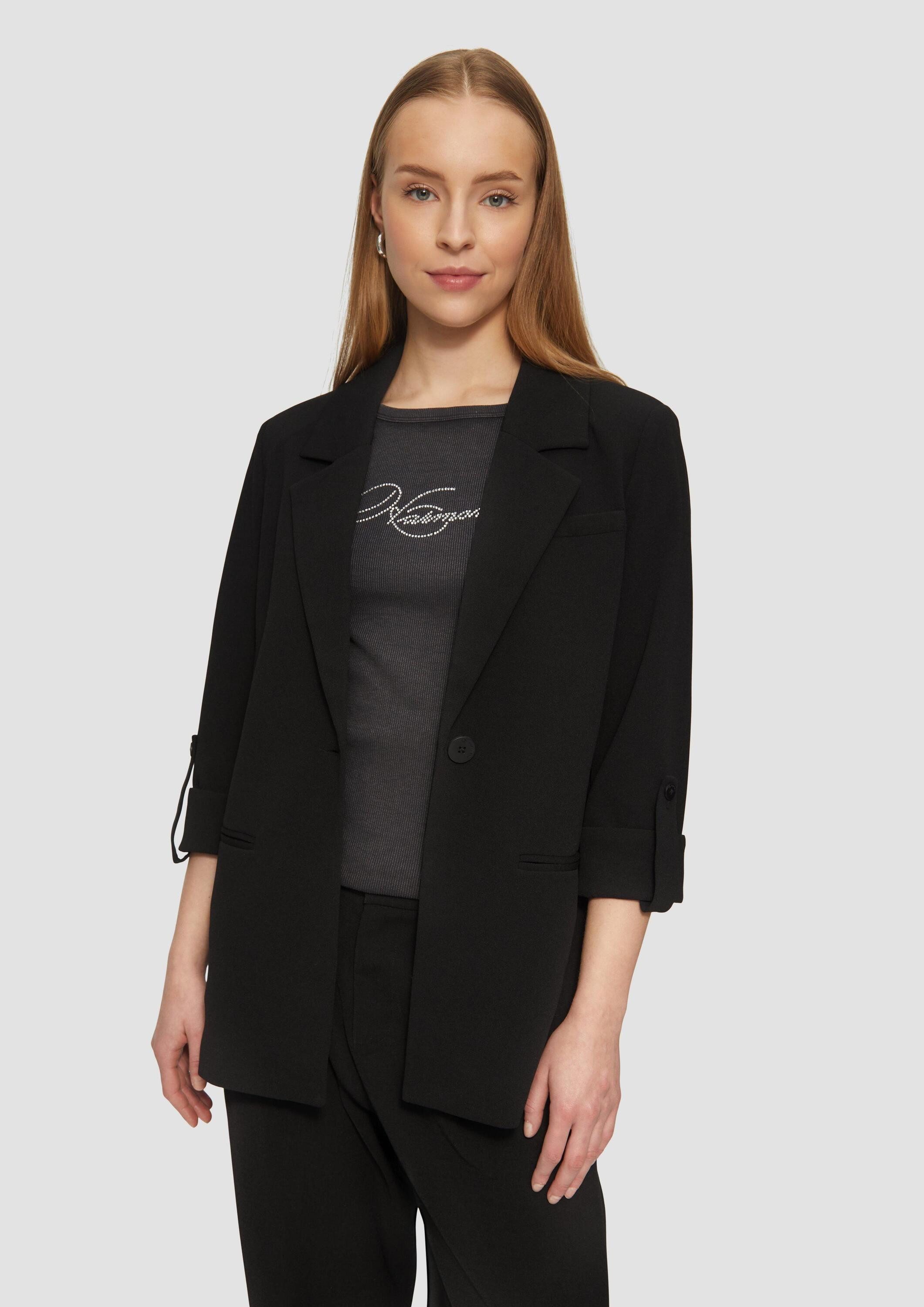 QS Куртки блейзер Indoor-Blazer Interlock-Blazer mit Krempelarm
