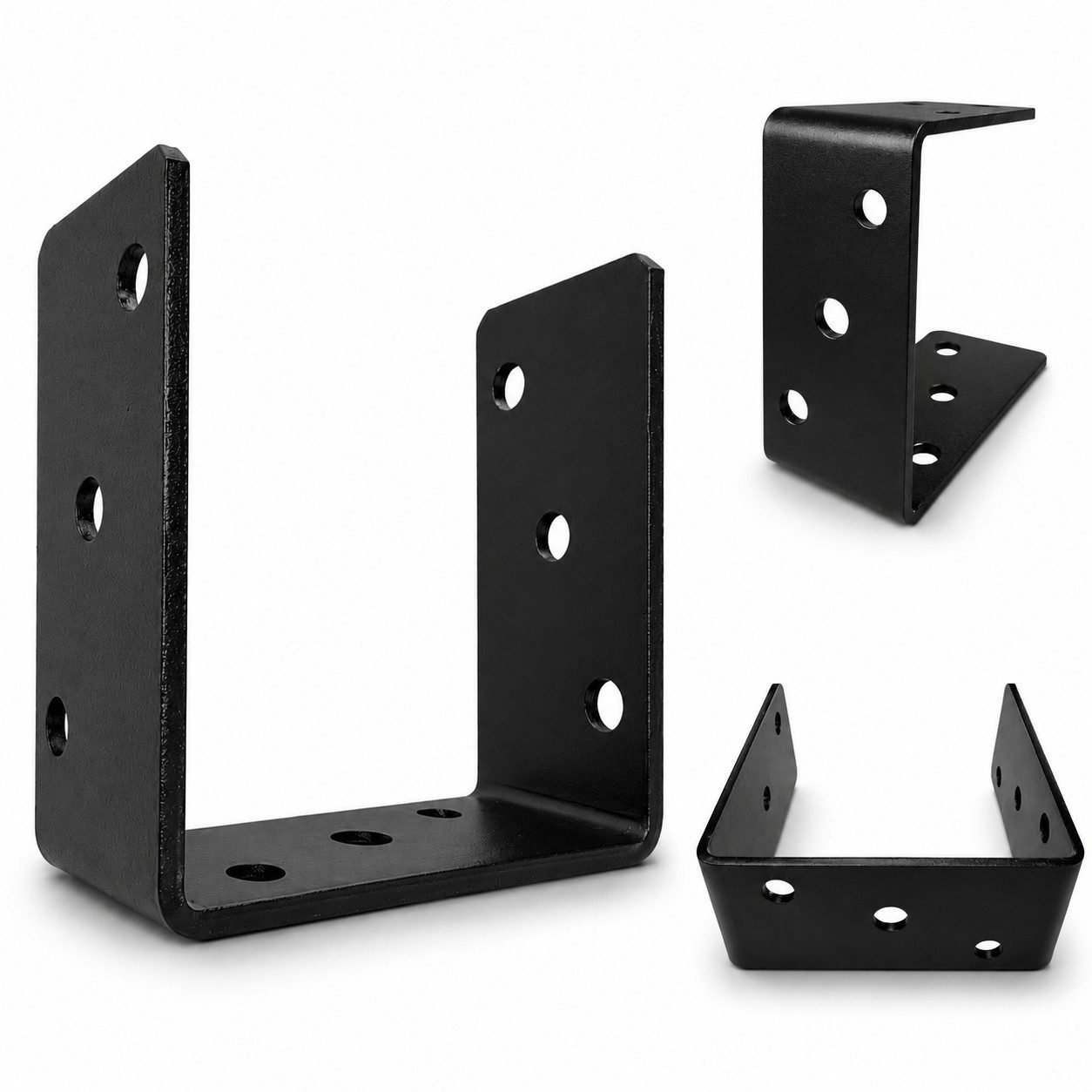 Torvon U-Pfostenträger Schwarz aus Stahl S235 – Pfostenschuh für Holzpfosten, (1-St)