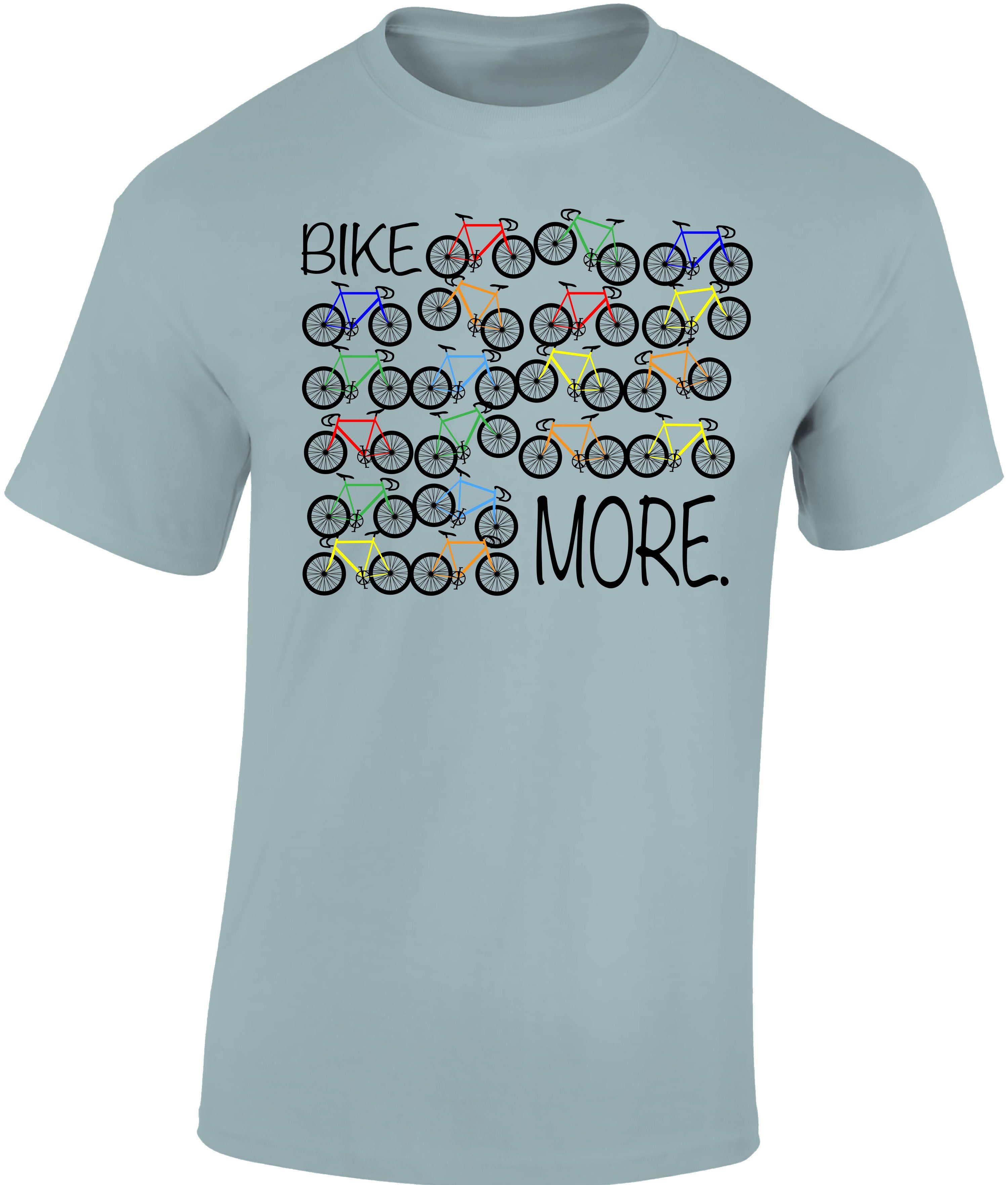 Baddery Print-Shirt Fahrrad T-Shirt: "Bike More", hochwertiger Siebdruck, aus Baumwolle