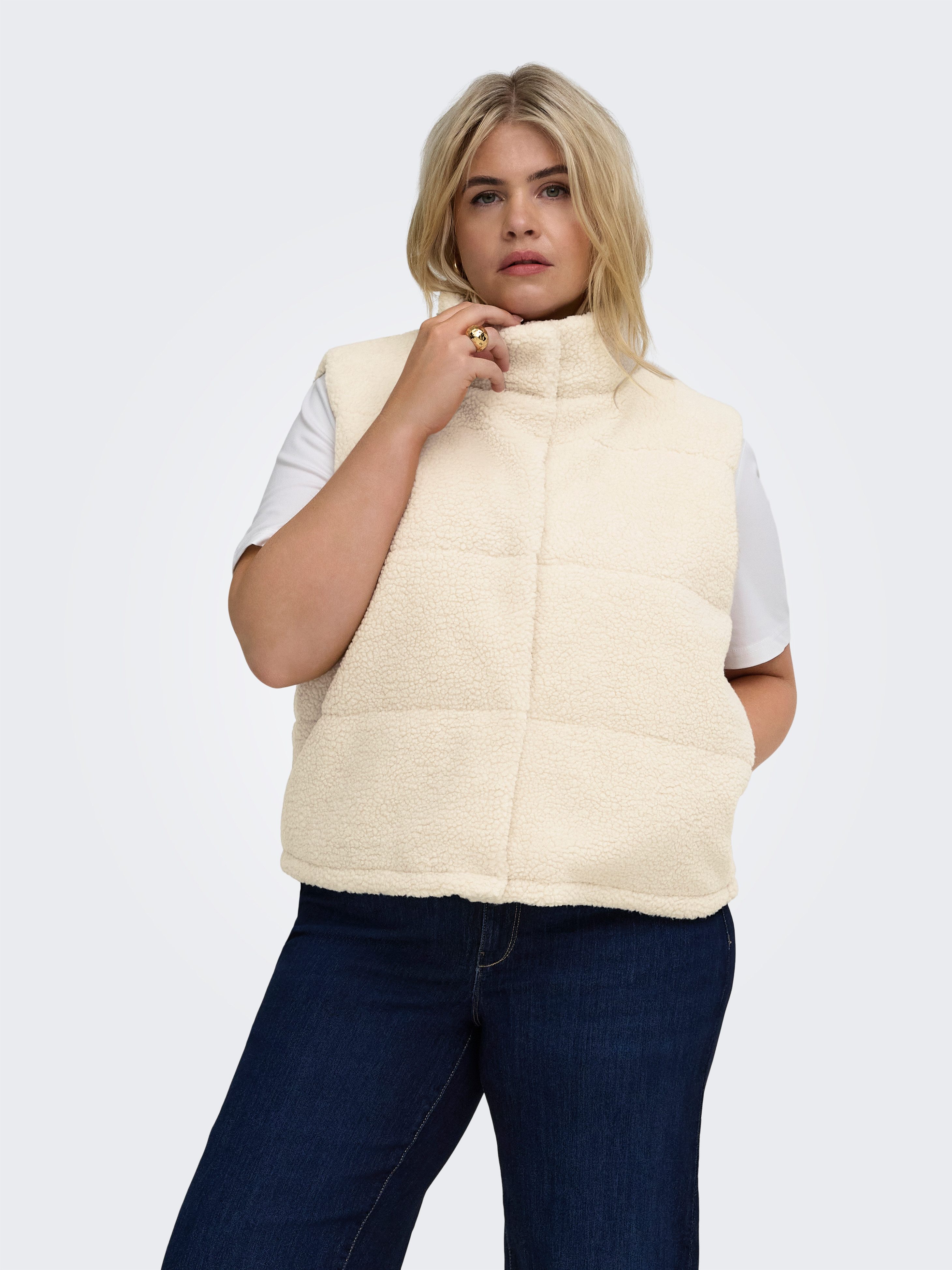 ONLY CARMAKOMA Plüschweste CARSANDRA TEDDY WAISTCOAT OTW NOOS Kunstfaser
