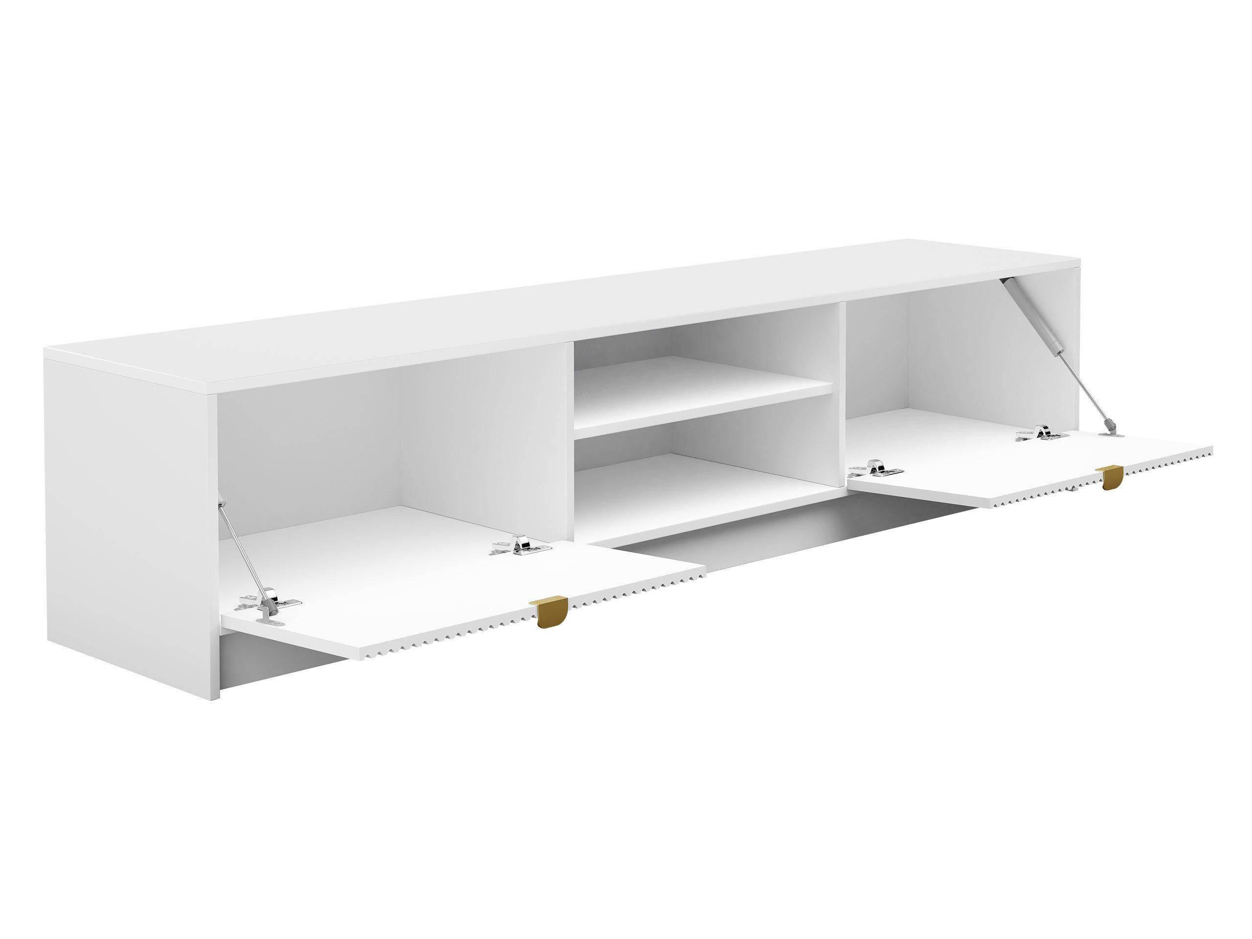 MIRJAN24 TV-Schrank Tireno 2K (mit zwei Klappen) Aluminiumgriff in der Farbe Gold – Bild 4 von 5