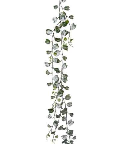 Winterliche Kunstpflanze Weihnachtsdeko, Weihnachtsgirlande Bauhiniablatt, my home, Girlande, traumhaft beschneit, Länge 190 cm
