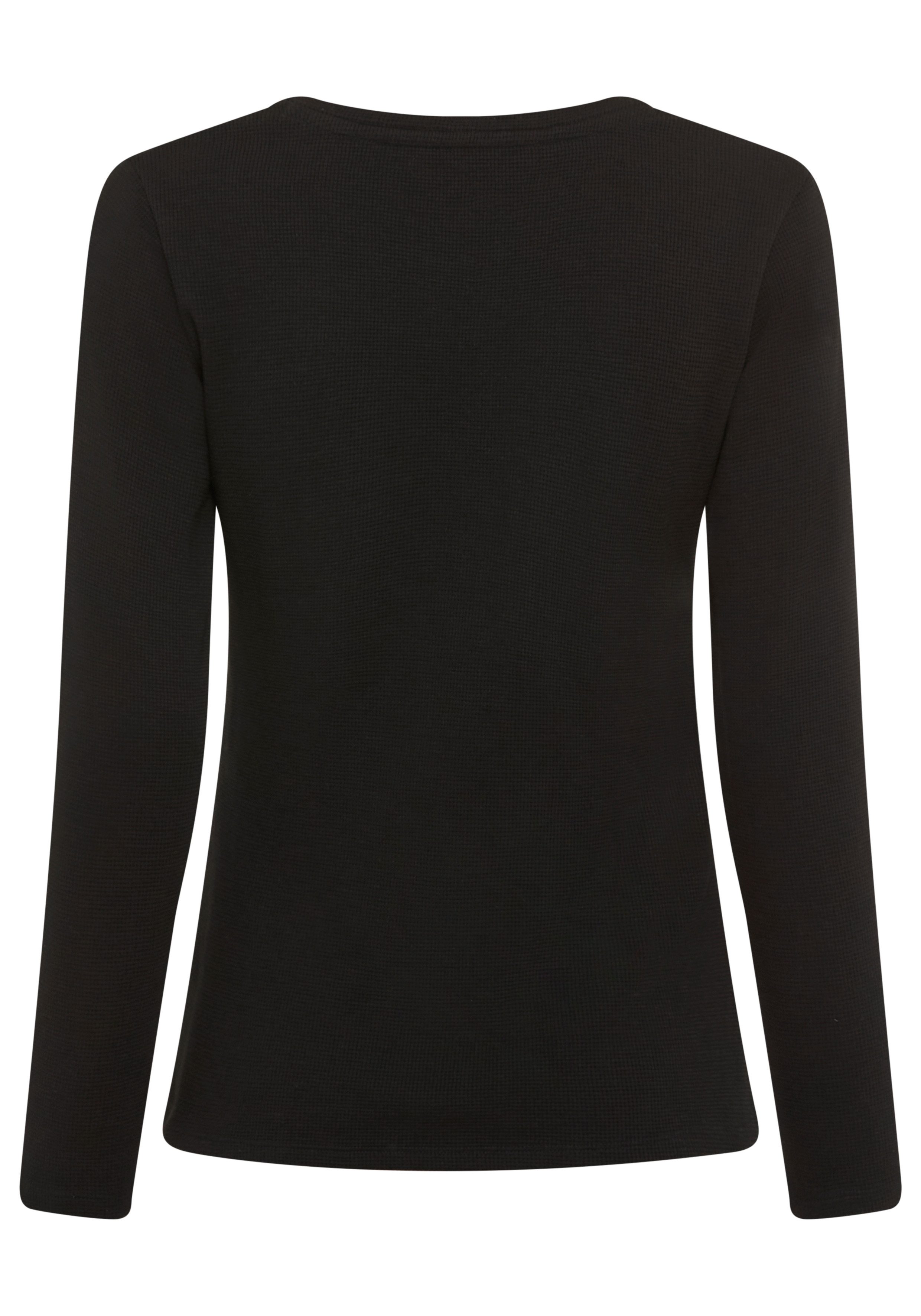 BOSS Langarmshirt Waffle Schlaf-Top, Waffelstruktur, aus Baumwollmix günstig online kaufen