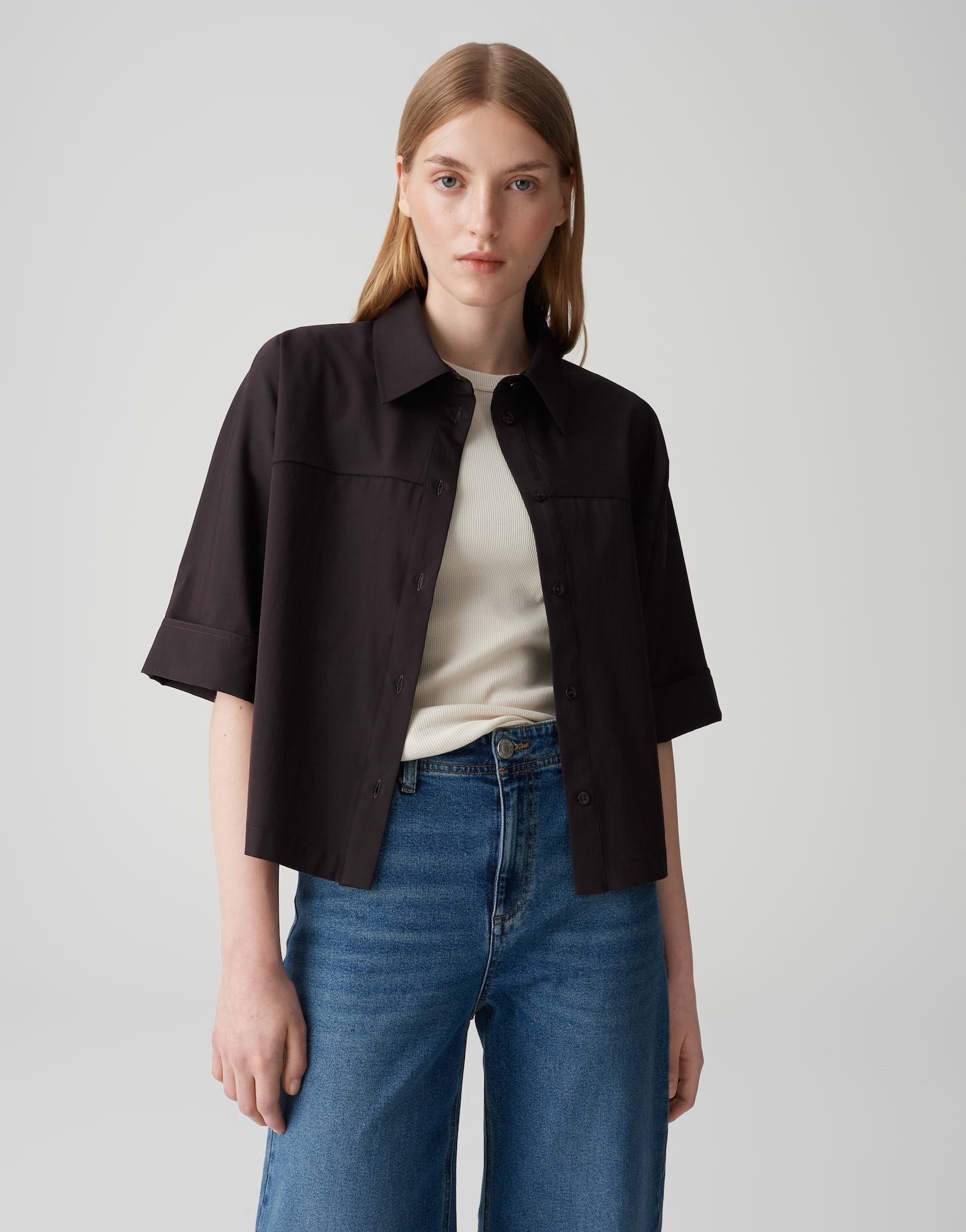 Kurzarmbluse FREPPY im Overshirt Stil