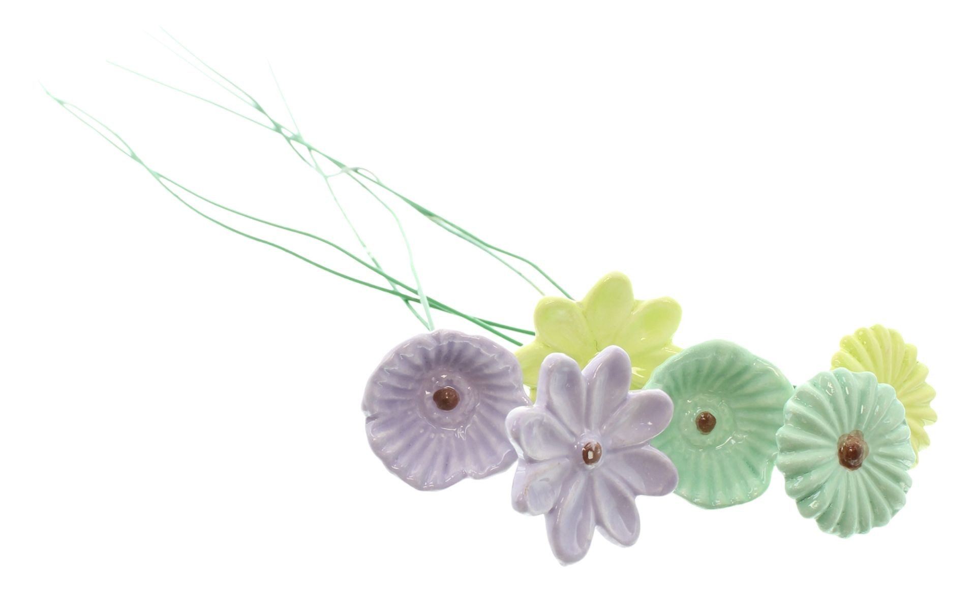 Home-trends24.de Gartenstecker Blumen Stecker Pastellblüten 6er Set Deko Bumen glänzend 30 cm (6-St) – Bild 4 von 5