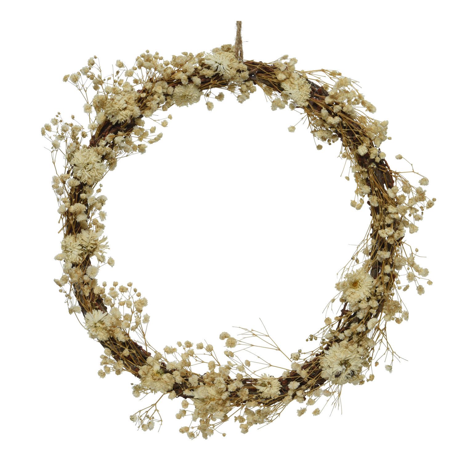 MARELIDA Dekokranz Dekokranz aus Trockenblumen Wandkranz Türkranz D: 28cm für Innen creme. € 20,39