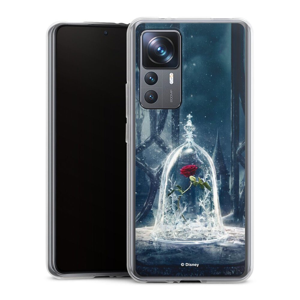 DeinDesign Handyhülle Die Schöne und das Biest Disney Princess Rose Rose Under Glass Movie, Xiaomi 12T 5G Silikon Hülle Bumper Case Handy Schutzhülle