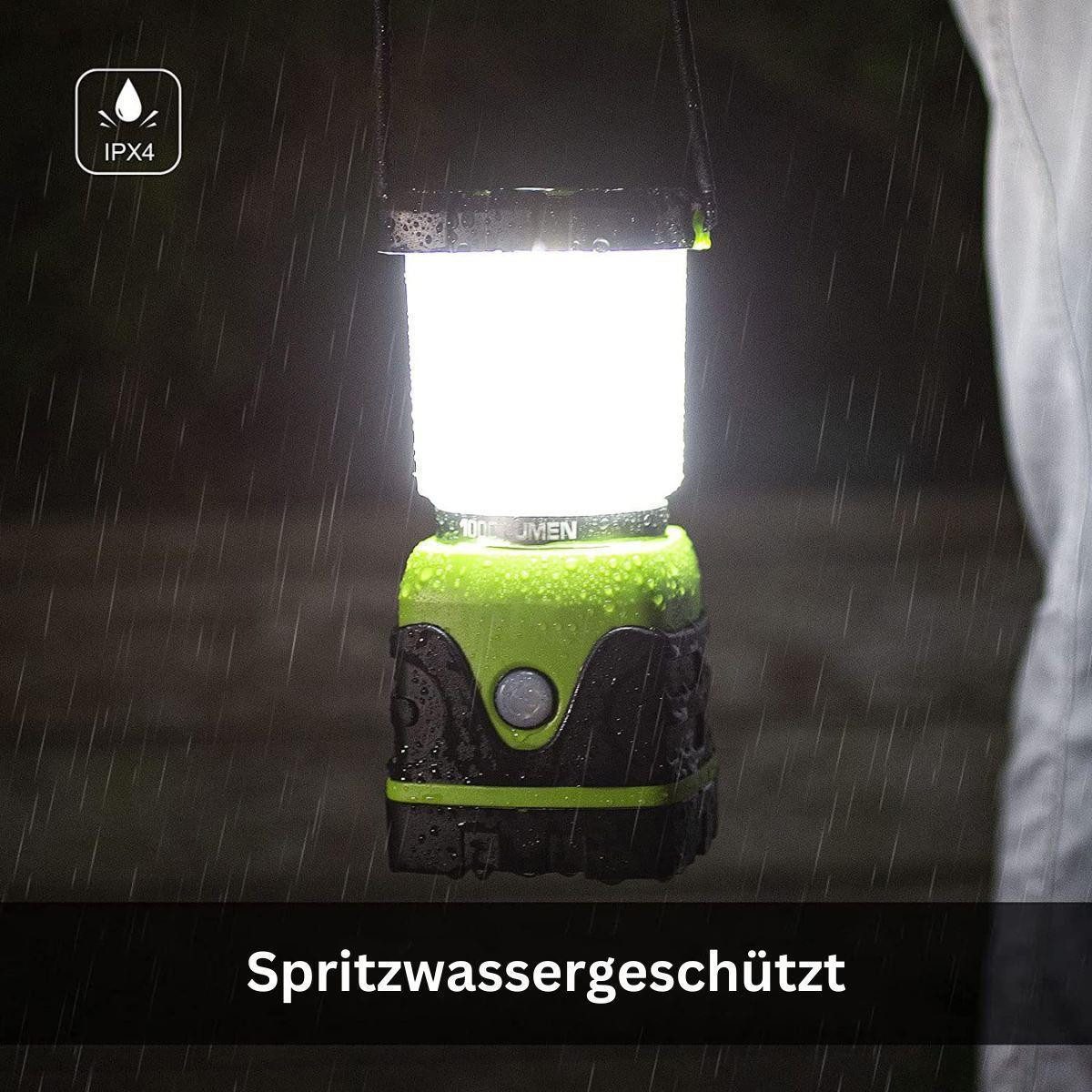 efaso LED Arbeitslicht LED Camping Lampe mit 1000 Lumen - superhell/wasserspritzgeschützt, LED fest integriert, Tageslichtweiß, 4 Lichtmodi, dimmbar