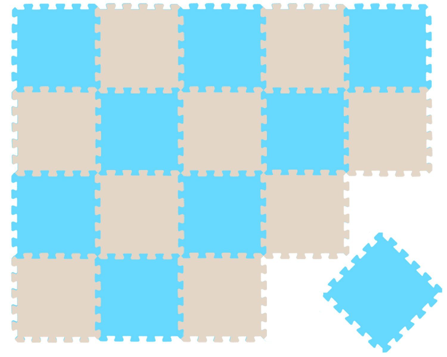LittleTom Puzzlematte ab dem 1. Tag - 18 Teile Baby Spielmatte - 30 x 30 Kinder Krabbelmatte, (18-tlg), Spielunterlage für Babys und Kleinkinder - Kinderzimmer Puzzleteppich