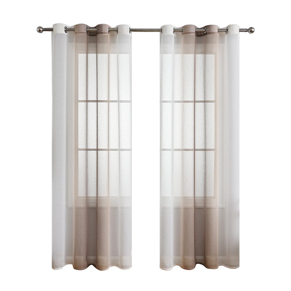NUODWELL Gardine 2er Set Voile Vorhänge, Gardinen Gestreift Lichtdurchlässi günstig online kaufen