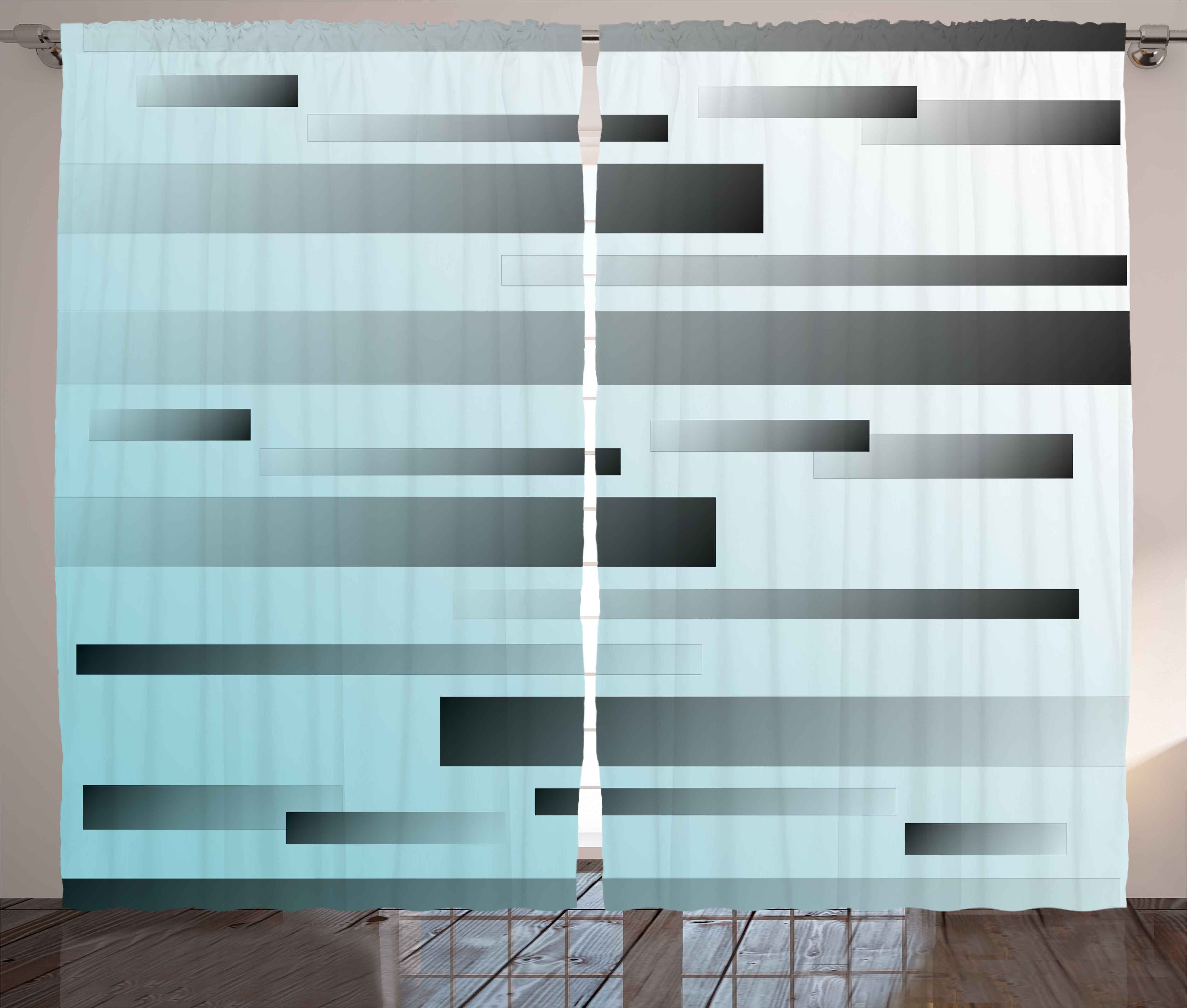 Gardine Schlafzimmer Kräuselband Vorhang mit Schlaufen und Haken, Abakuhaus, Gestreift Abstrakte Linien Sci Fi