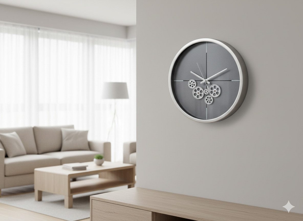 formano Wanduhr Moderne Wanduhr Bewegliche Zahnrädern günstig online kaufen